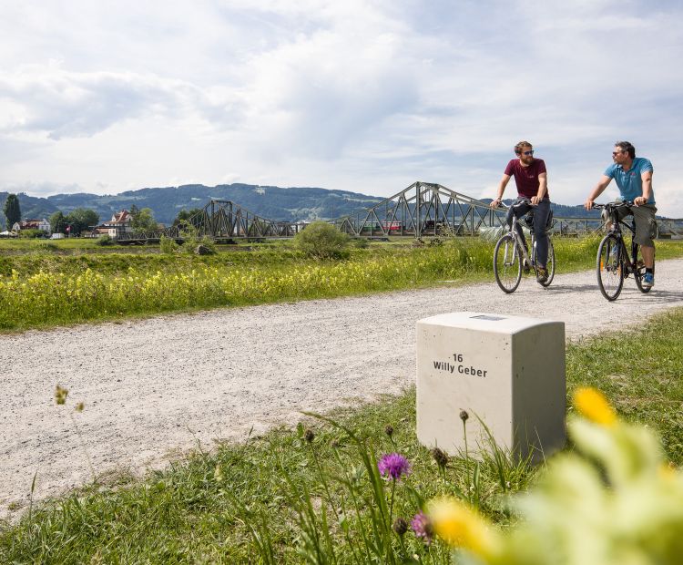 220519Radfahrer Wiesenrain_CRwalser_030_gravur (c) Julie Walser - Tourismus und Stadtmarketing Hohenems GmbH