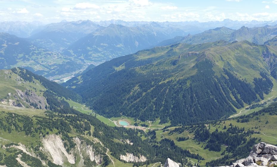 Blick vom Saulakopf ins Rellstal, Montafon Blick vom Saulakopf ins Rellstal, Montafon